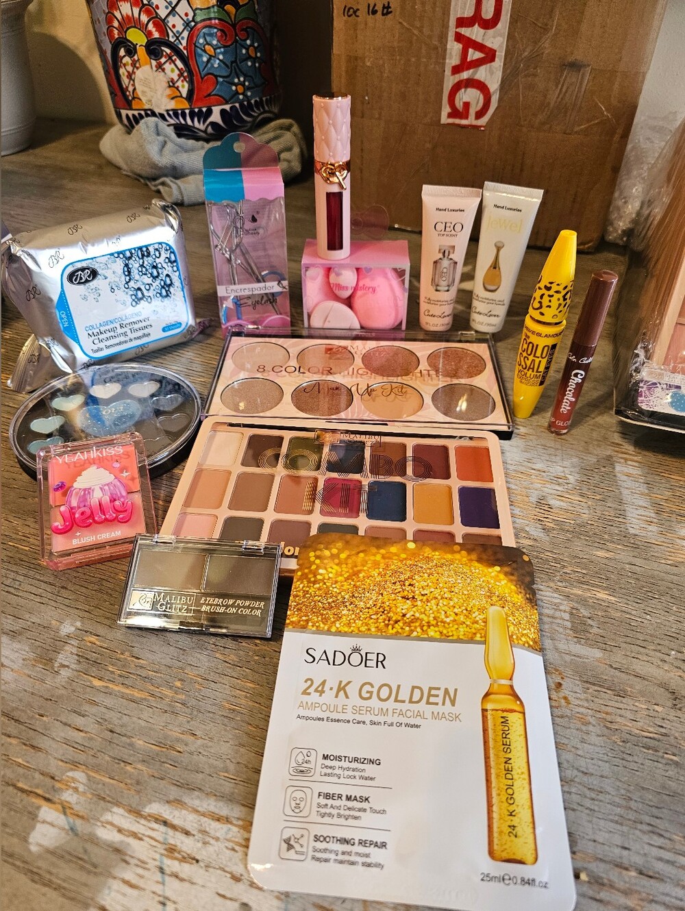 Makeup Mixed of 14 Pc makeup lot lip,eye,blush,mascara, cream.+ 2 More gifts.